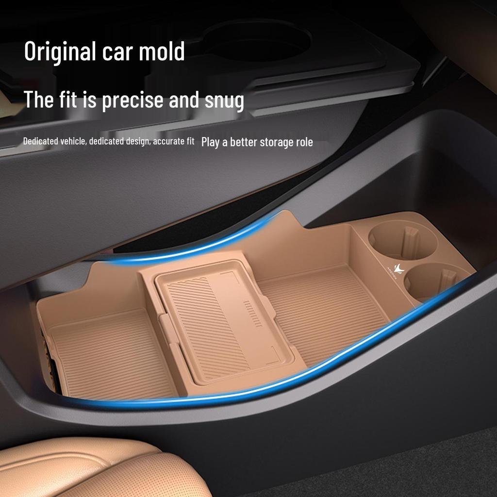 Fits 25 Jihu T5 Models: Non-Slip Silicone Lower Center Console Storage Box for Original Car Interior