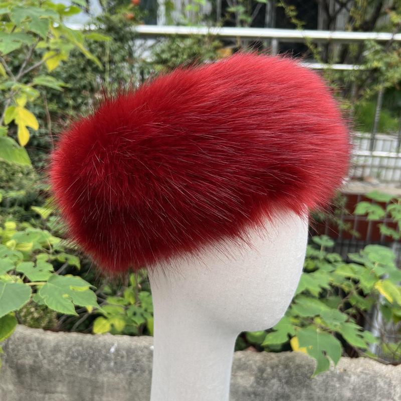 Unisex Thick Fur Dome Cap Retro Warm Flat Top Hat Outdoor Winter Accessories