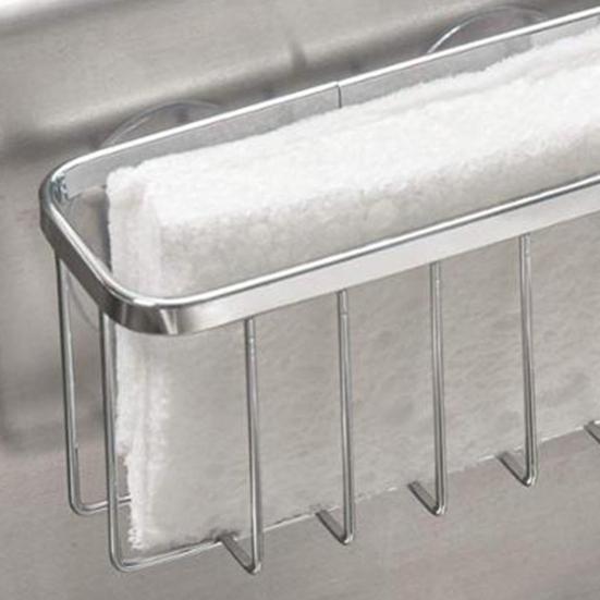 Quick Drainage Sponge Storage Basket Polished Stainless Steel Anti-deformed Sink Suction Holder Kitchen Accessories