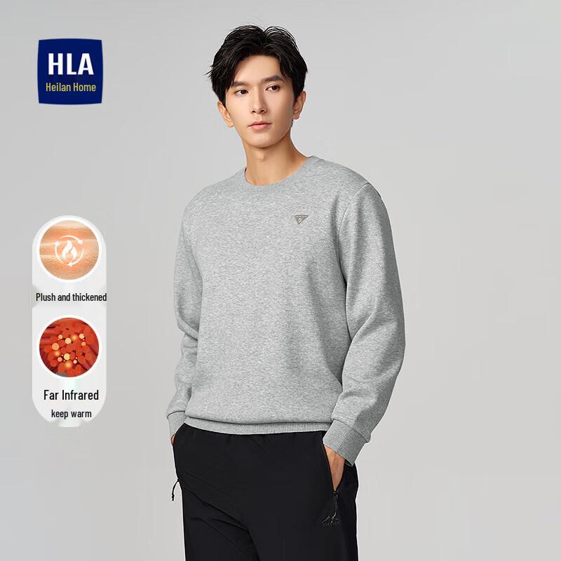 

HLA Men s Fleece-Lined Warm Round Neck Knit Sweater XL