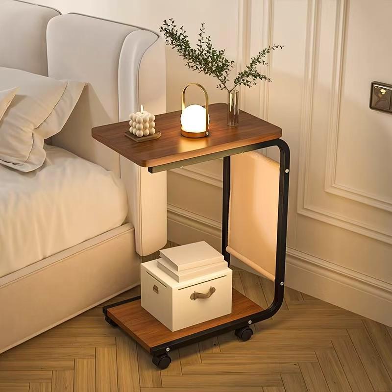 Movable Mini Side Table: Modern Minimalist Sofa Coffee Table & Bedside Storage Cart