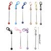 1PC Beadable Keychain Bars Metal Beaded Keyring Lobster Claw Clasp DIY Car Keychain Bag Decor For Jewelry Making