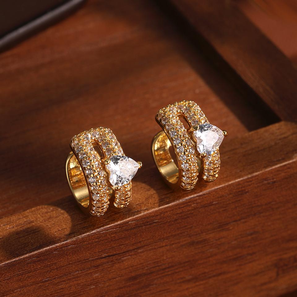 

ZAKOL Новая Мода Iced Out CZ Серьга-клипса для ушей для женщин мужчин Изысканный Блестящий Цирконий Панк Хип-хоп Украшения без пирсинга