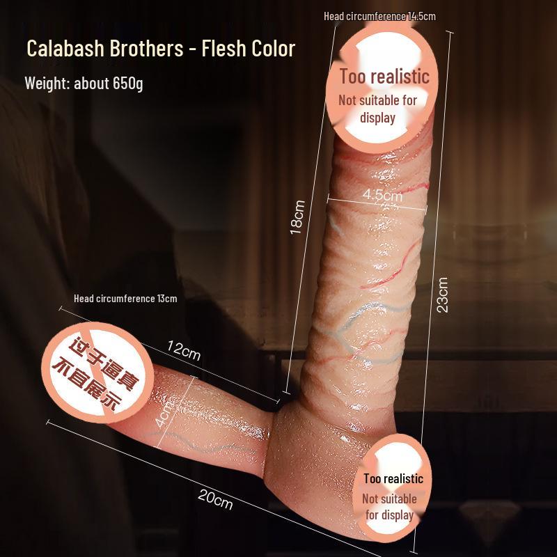 Double-Headed Silicone Dragon Dildo - Realistic Design for Female Pleasure