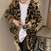 Coats for Women Oversize Cotton Fleece Leopard Fur Coat Autumn Winter Cardigan Casual Long Sleeve Women Coat