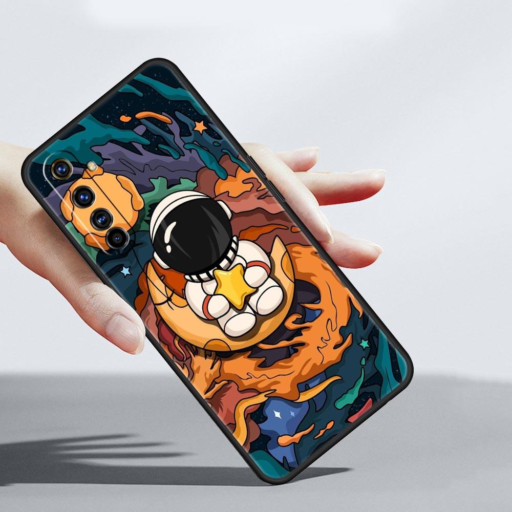 Cartoon Cute Cosmonaut Case For Realme C67 C63 C55 C53 C35 C25 C21 GT 2 3 5 6 10 11 12 13 Pro Plus 5G Soft TPU Phone Cover Capas