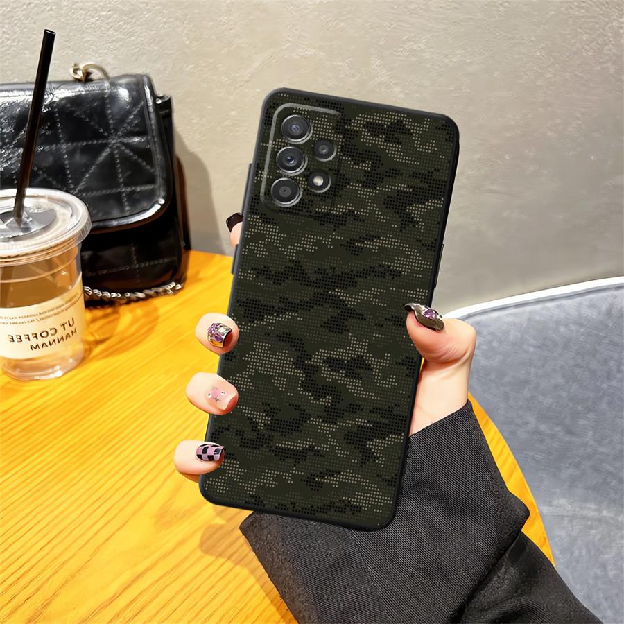 Case for Samsung Galaxy A01 A02 A30 A40 A05 A50 A70 A03 A10 A20 A04 Note 20 Ultra 9 10 A06 Soft Back Phone Cover Camouflage