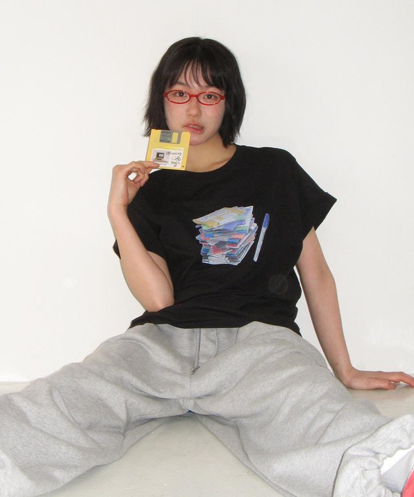 RONRON Floppy Disk Basic Fit T Shirt Black
