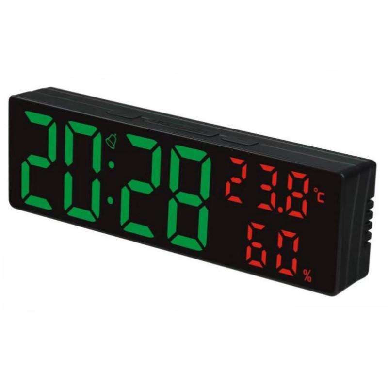 USB napájené 9palcové velké digitální nástěnné hodiny Zobrazení teploty a vlhkosti Noční režim Snooze Stolní hodiny 12/24H LED budík