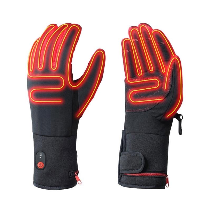 Rechargeable Heated Gloves with Auto Adjustable Warmth Comfort Practical Nylon Construction Outdoor Winter Use
