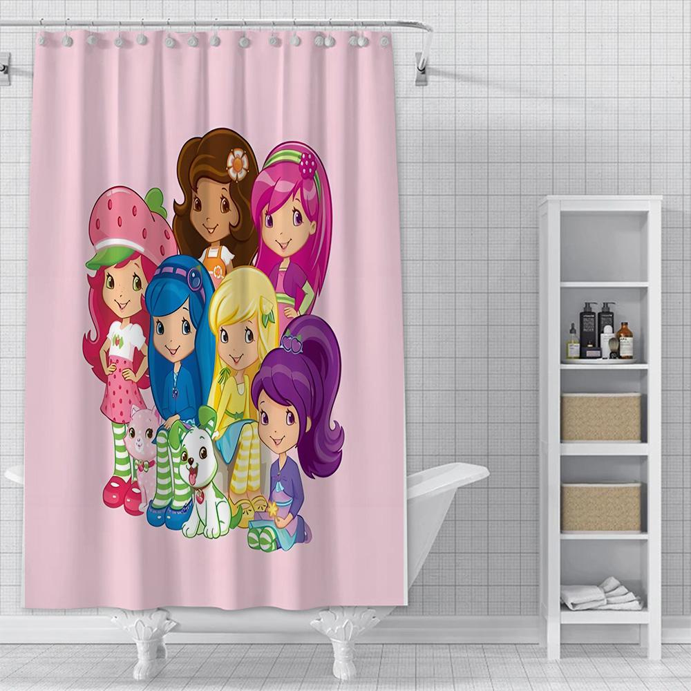 Duschvorhang Wasserdichtes Polyestergewebe Farbe Bunt Badezimmervorhänge Erdbeere Schatz Zuhause Badezimmerdeko Mit Haken