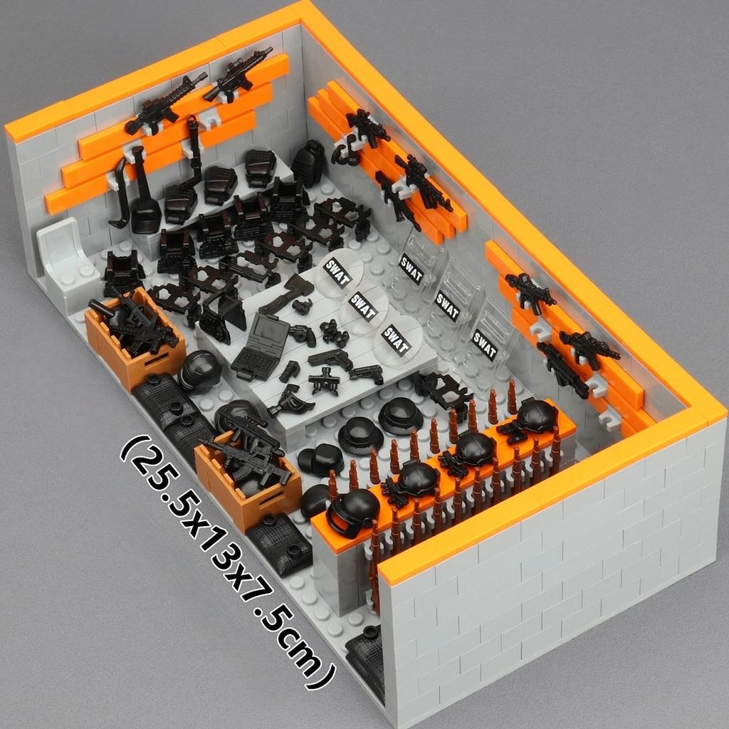 Minifigure Arsenal Giocattolo per Laboratorio con Blocchi da Costruzione Assemblati
