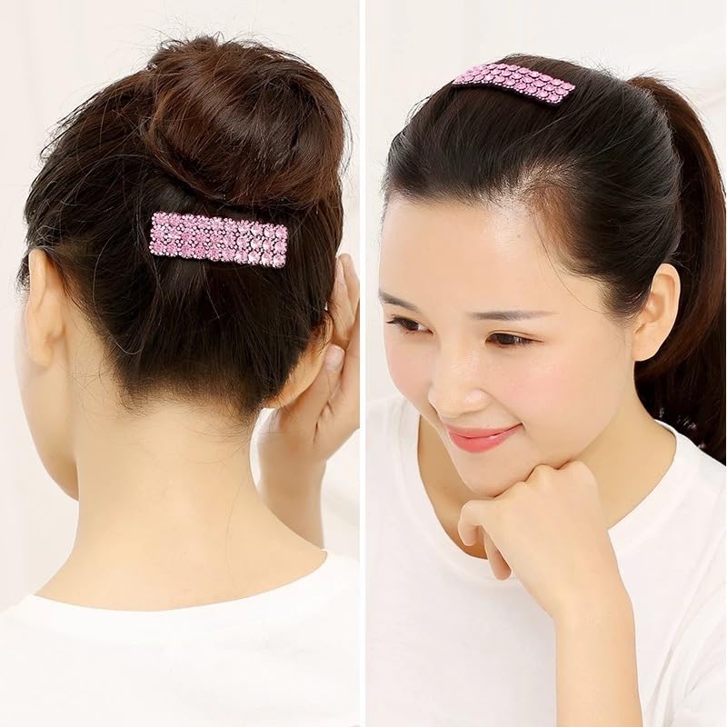 2Pcs Rhinestones Shiny Hair Clips for Women,Rectangular Hairpins Korean Barrettes Hair Accessories,Temperament Hair Accessories for Women,Clips and