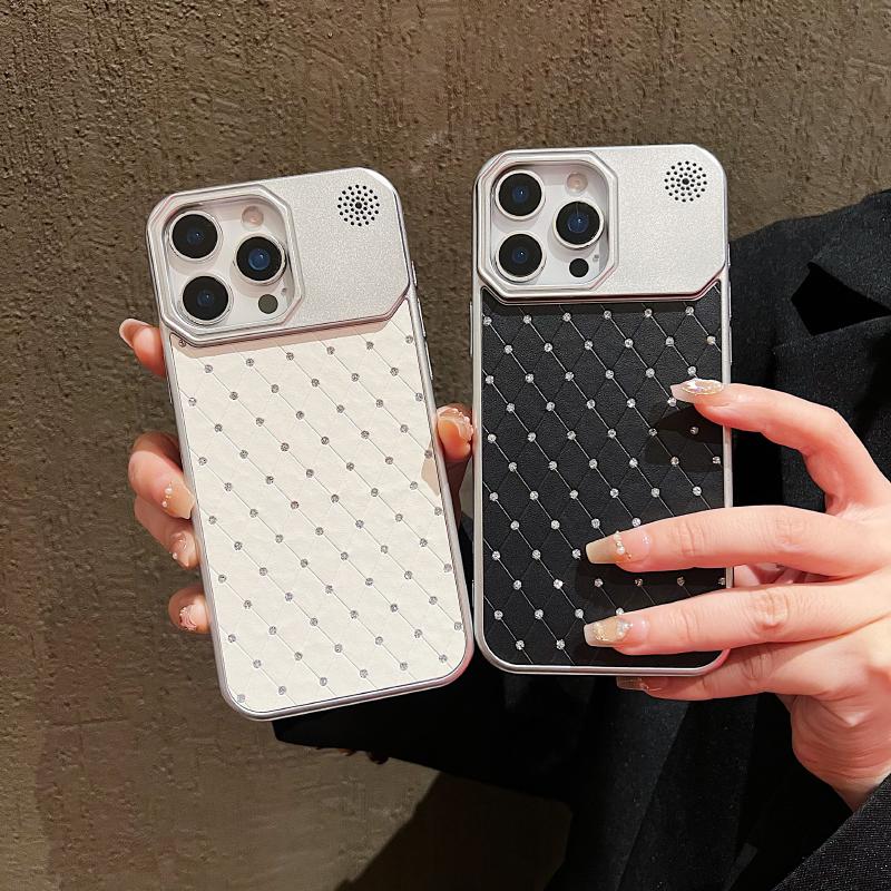 New Diamond Grid Plating Soft TPU Bumper Phone Case For iPhone 17 Pro Max 15 14 16 Pro Max Plus Air Back Cover With Aromatherapy