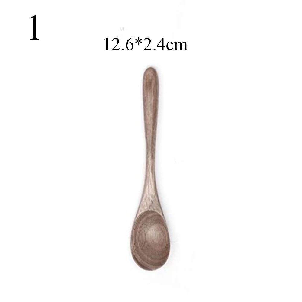 

Кухонная утварь Деревянные суповые кофейные ложки Медовые чайные ложки Лопатка для риса Ложка Черный орех 1