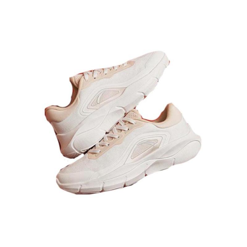 Anta Anti-Slip Wear-Resistant Low-Top Running Shoes Women's Papyrus White Smoky Brown Sneakers