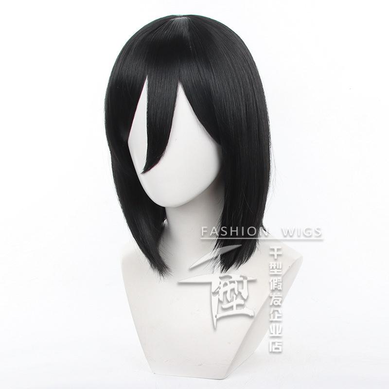 

Высококачественный парик для косплея Микасы Акерман, аниме, короткий боб, термостойкие синтетические волосы, парики для вечеринки на Хэллоуин + шапочка для парика One Size