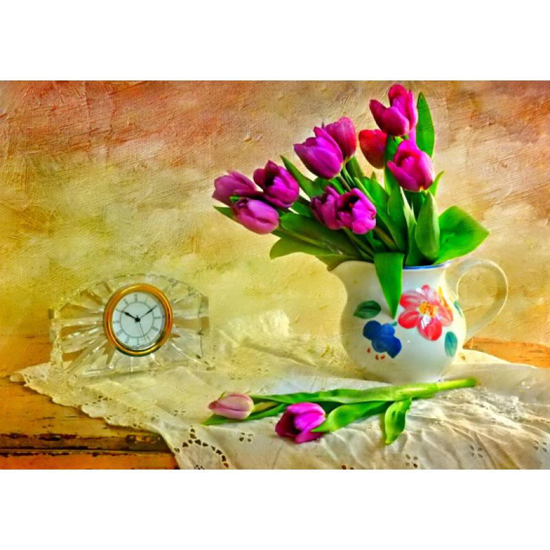 Framed Still Life Oil Painting Poster - Decorative Wall Mural with Kraft Paper