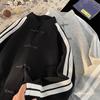 Men's Loose Striped Single-Breasted Jacket - New Chinese Style, 2025 Spring/Autumn Sweatshirt for Teens