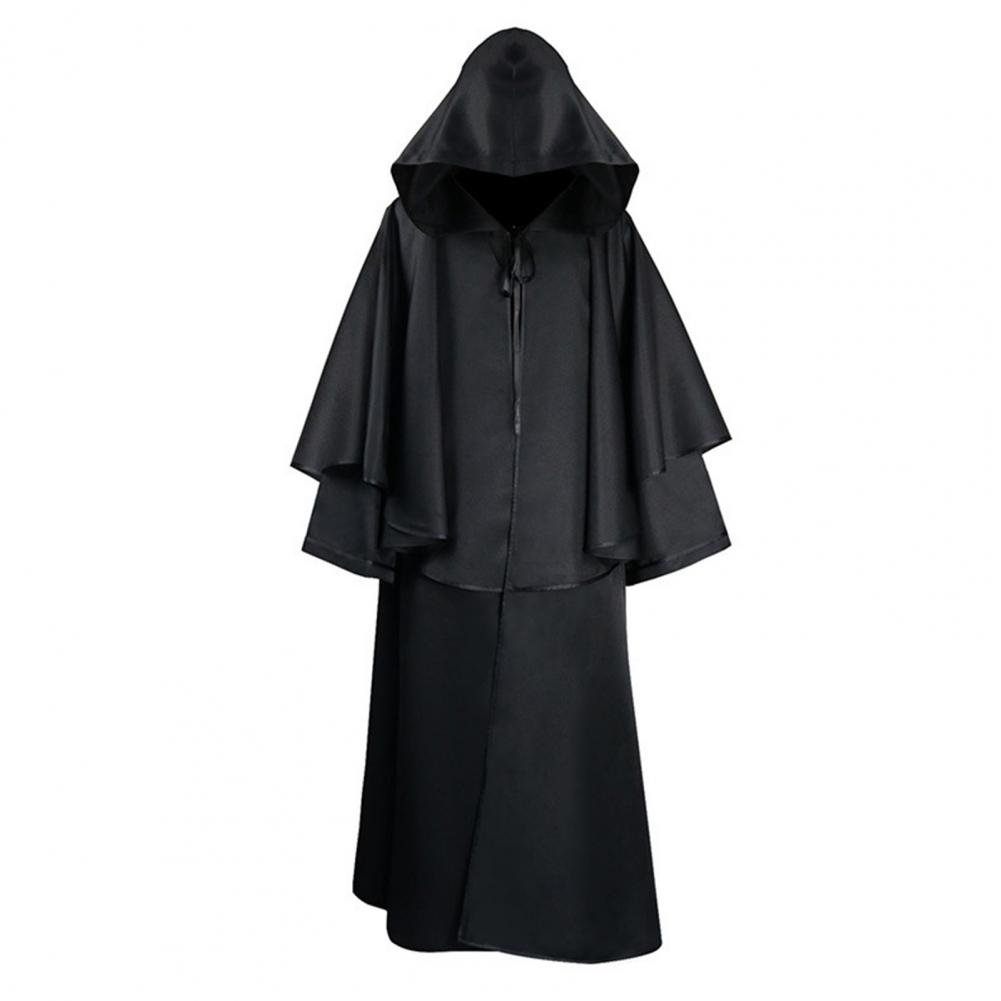 Halloween Děti Cosplay Plášť Středověký Bůh smrti Zavazování Kapuce Volný Celá délka Čistá barva Unisex Jeviště Představení Vtip