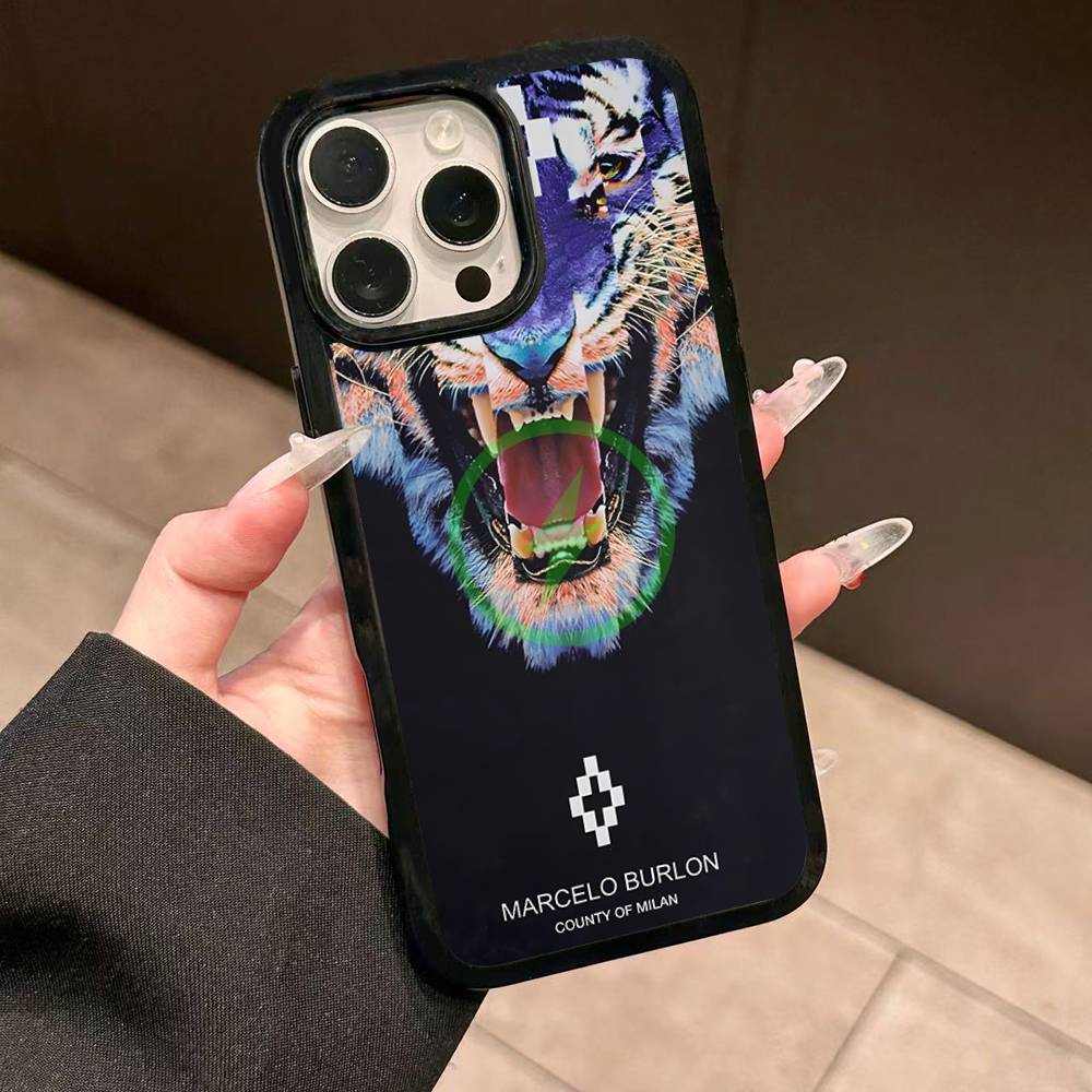 

M-MARCELO B-BURLON Магнитный беспроводной чехол для телефона для iPhone 17 16 15 14 Plus 13 12 11 Pro Max iPhone 15 pro