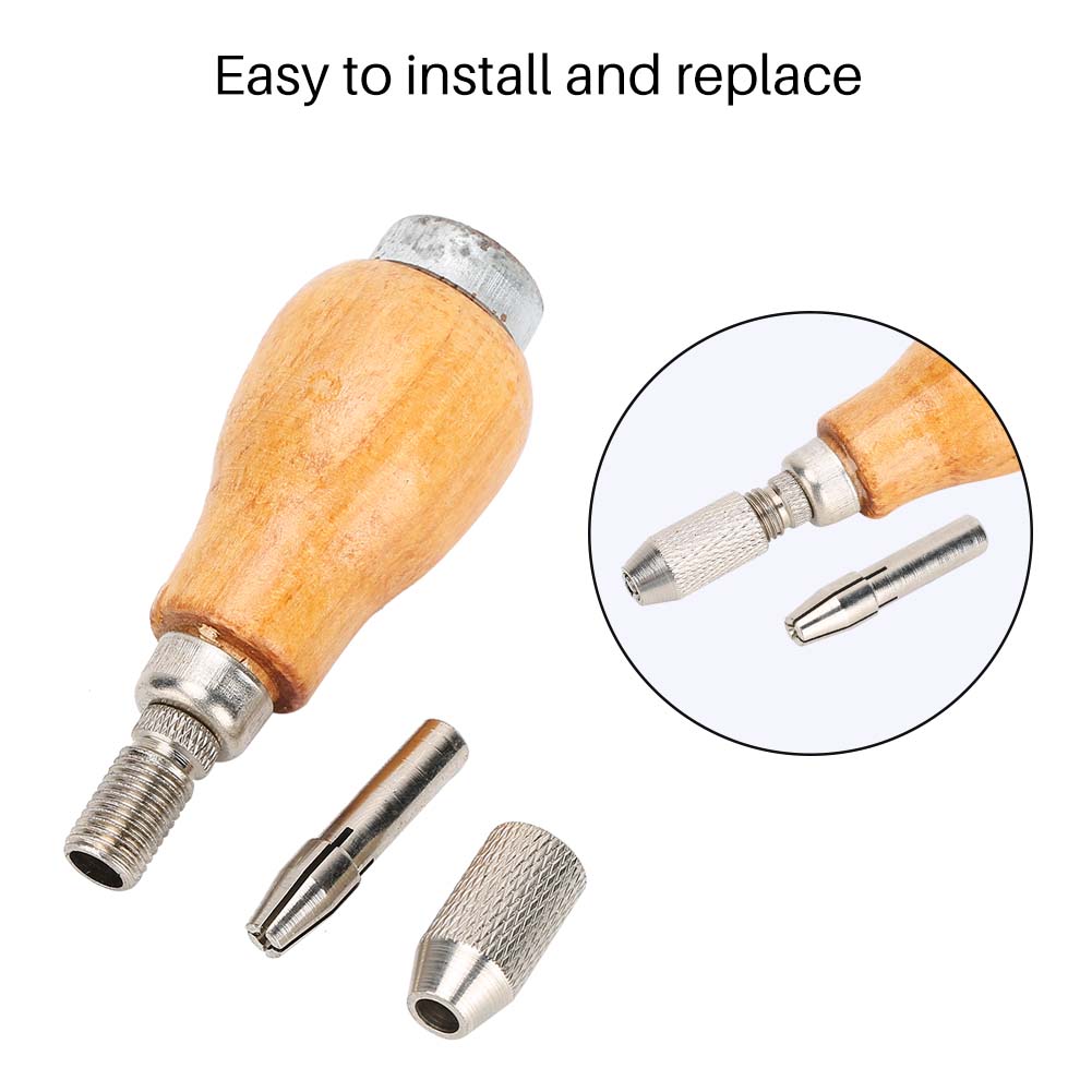 5 ks Pohodlná rukojeť Dřevěná rukojeť pilníku s vyměnitelnými hlavami Příslušenství pro opravy šperků