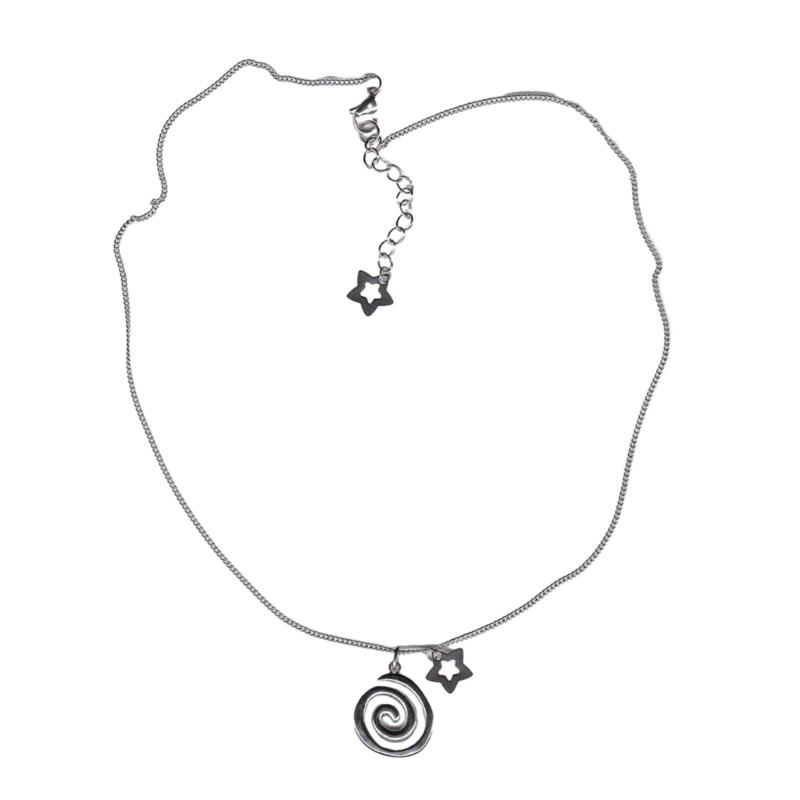 Mode Vortex Stern Anhänger Halskette Einfache Y2K Choker Halskette Süße Coole Schlüsselbeinkette Sommer Schmuck