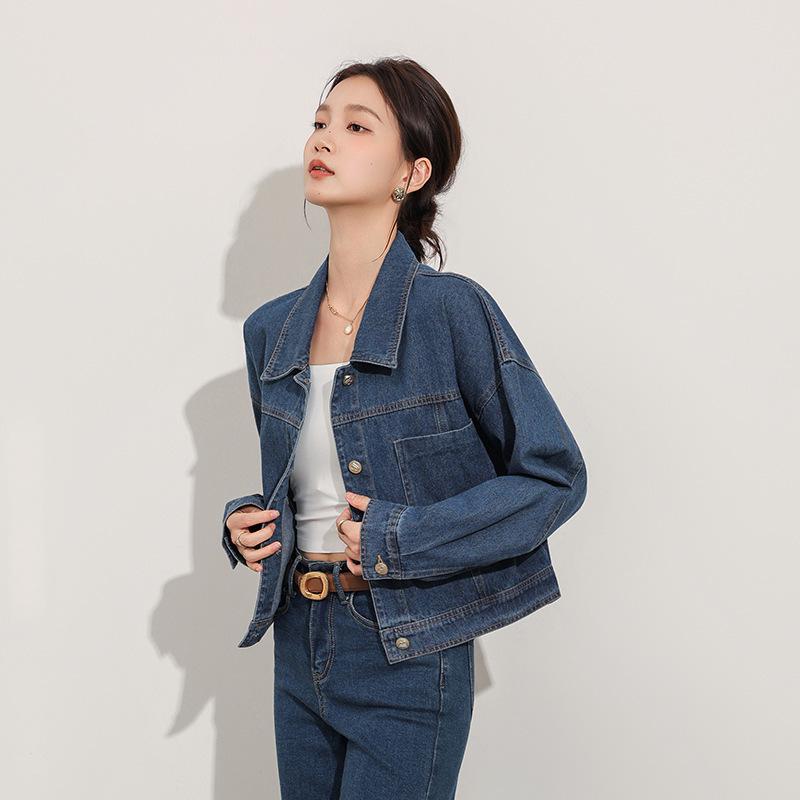 Women's Plus Size Retro Denim Jacket - 2026 Autumn Collection