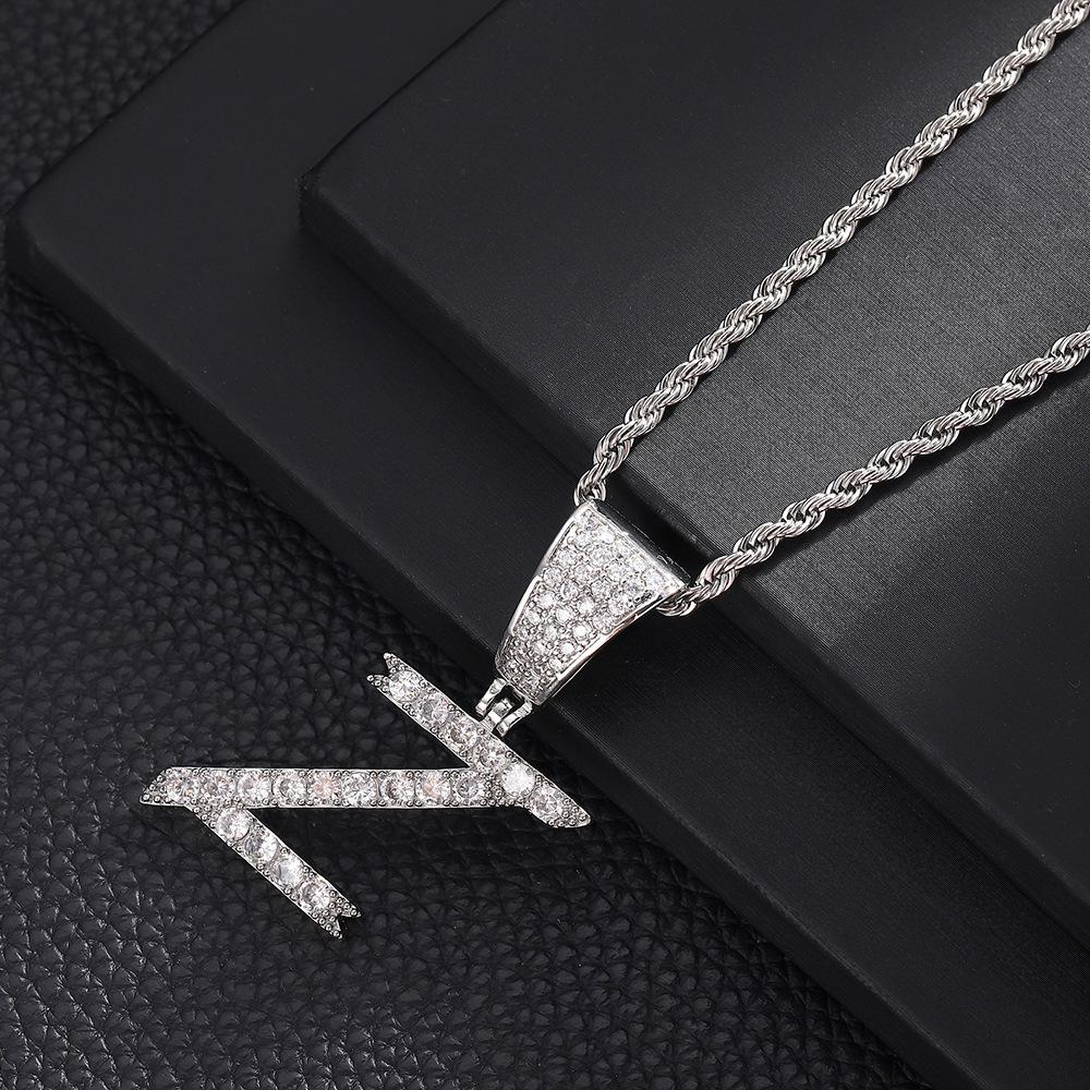 

Letter English Pendant Necklace Diamond Jewelry Women S Pendant Neck Chain Advanced Design Sense