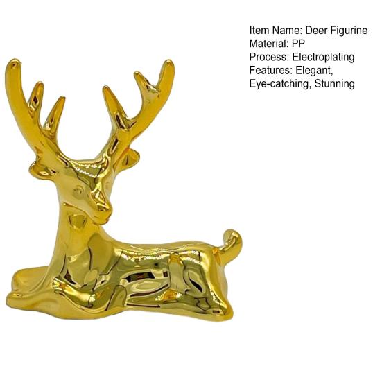 Yousheng Elch Deckelknauf Ersatzgriff Kunststoff Goldene Rentierfigur Kleine Tierskulptur für Glasdeckel Aufbewahrungsbox Schmuckschatulle