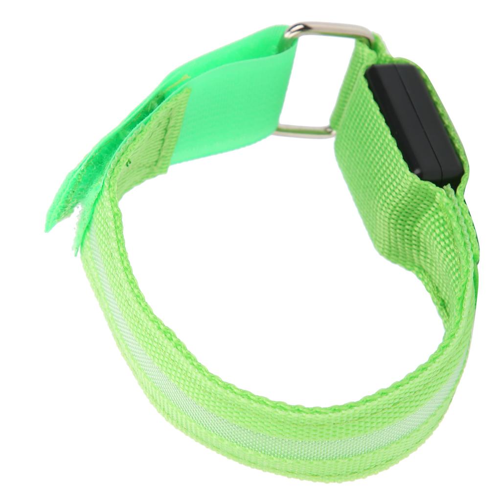 Outdoor Running LED Armband Adjustable Flashing Wristband Cycling Light Up BraceletGreen