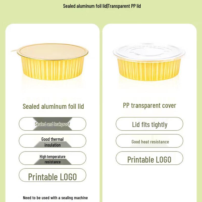 Handun 1400ml Golden Square Aluminum Foil Food Container