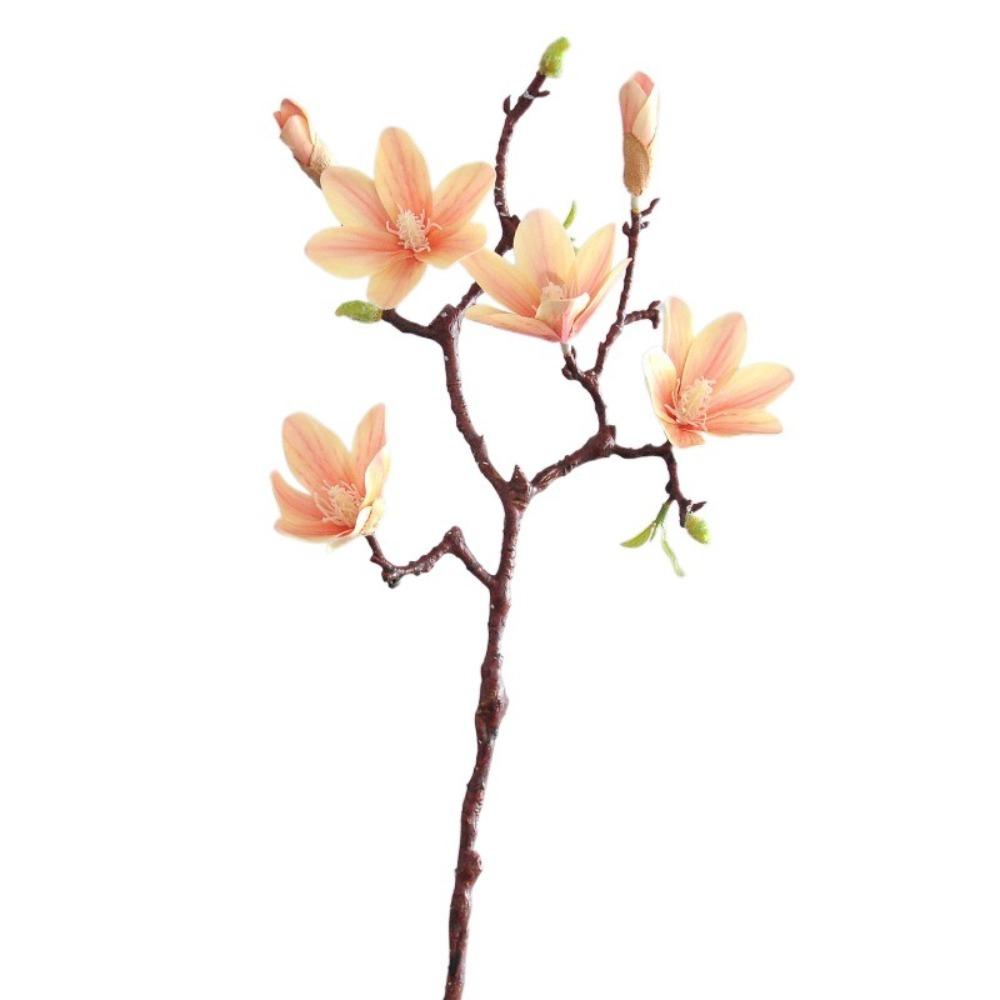 

60cm Length Artificial Magnolia Flower Silk Material Simulated Magnolia Wedding Decoration помаранчевий