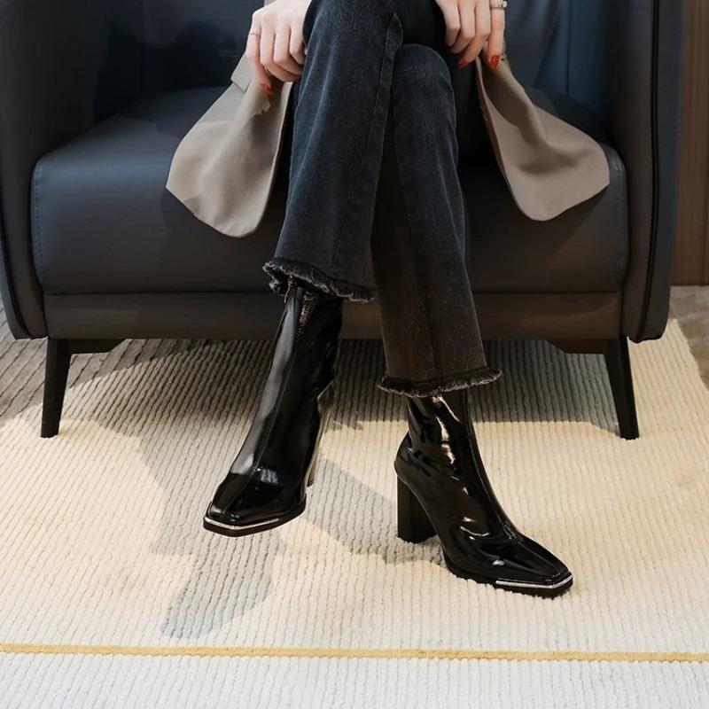 Sexy Women Ankle Boots Pointed Toe Fashion Shoes 2025 Trend Autumn Winter Chelsea Boots Brand Pumps Sock Botas Mujer