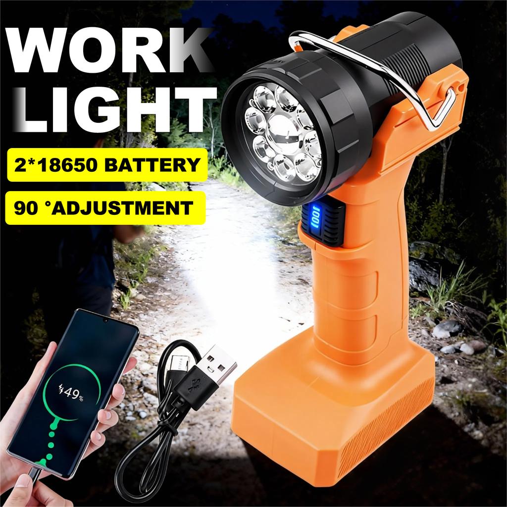 Magnetische Arbeitsleuchte Wiederaufladbare Superhelle LED-Taschenlampe mit Clip Tragbare Taschenlampe für Camping Outdoor Notfallarbeit
