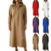 Damen Strick-Sweatshirt-Kleid mit Hemdkragen Langarm Knopfleiste Lässig Midi-Kleid für den Alltag