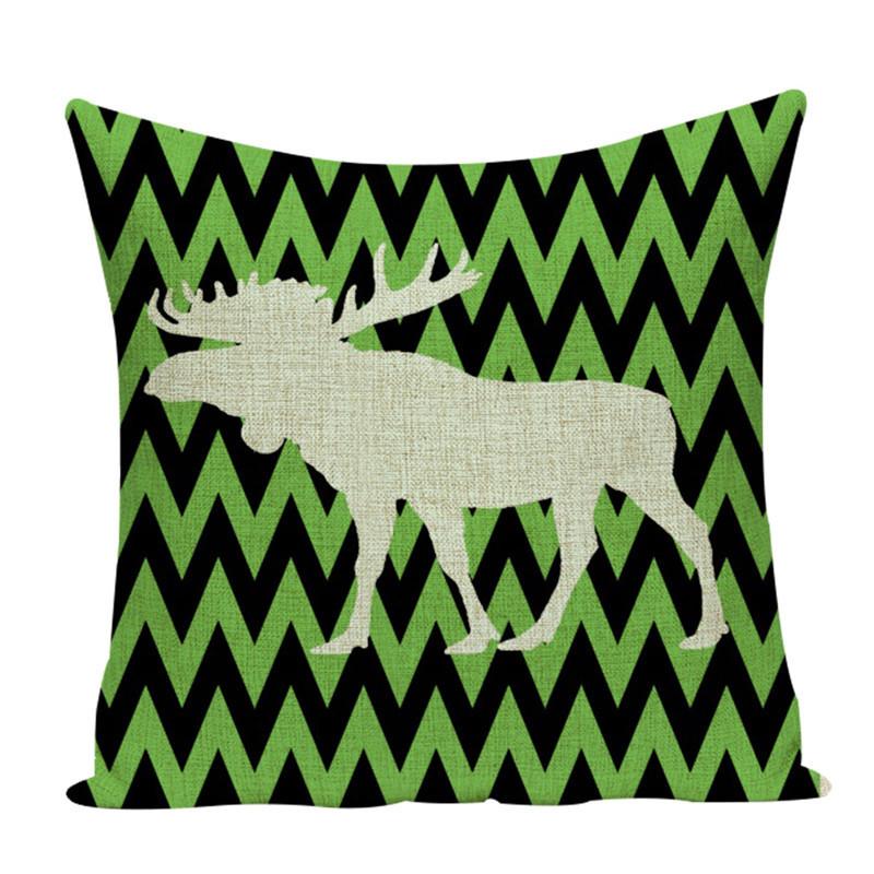 Weihnachten Elch Druck Kissenbezug Quadrat Hirsch Polyester Sofa Bett Kissenbezug Elch Kissenbezüge skandinavische Dekoration Sofa