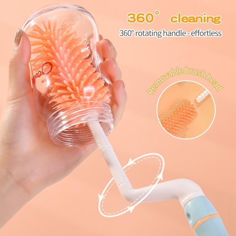 Soft Head Baby Bottle Cleaner Set Long Handle Water Bottle Cleaner  Kitchen Cleaning Tool