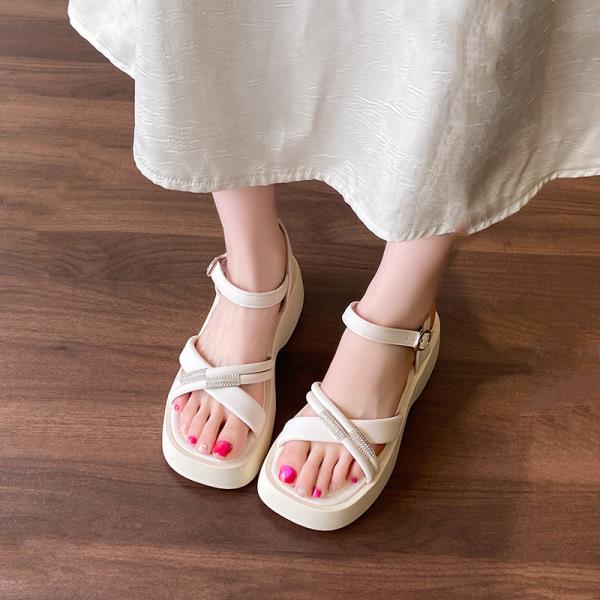 

Fashion Fashion Womens Shoes 2025 Cross Open Toe Clogs With Heel Muffins shoe Female Sandal Luxury New Summer Peep Thick Flat 35