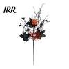 Outdoor Halloween Decor Artificial Branch with Pumpkin And Eyeball, Black Glitter Fake Twig Party Maple Leaves for Gothic Vase Filler, Party,