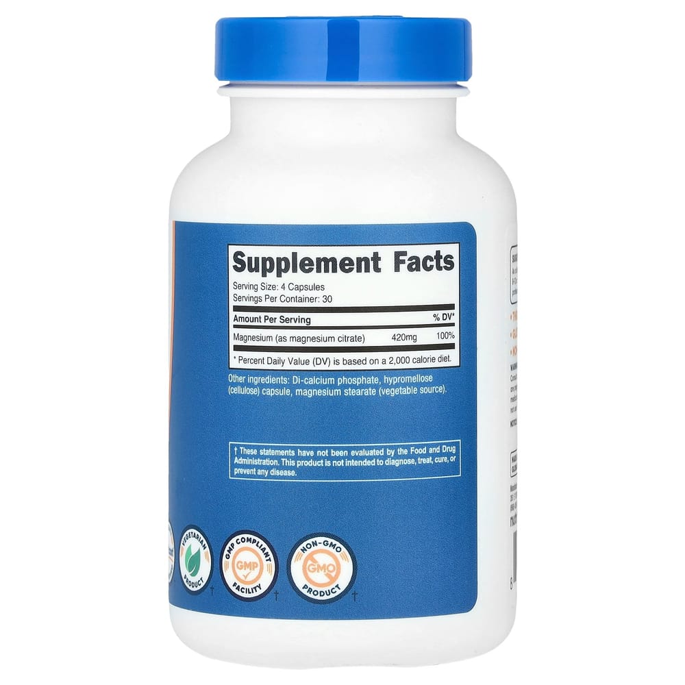 iHerb Magnesium Citrate 420mg 120 Capsules (105mg per Capsule)