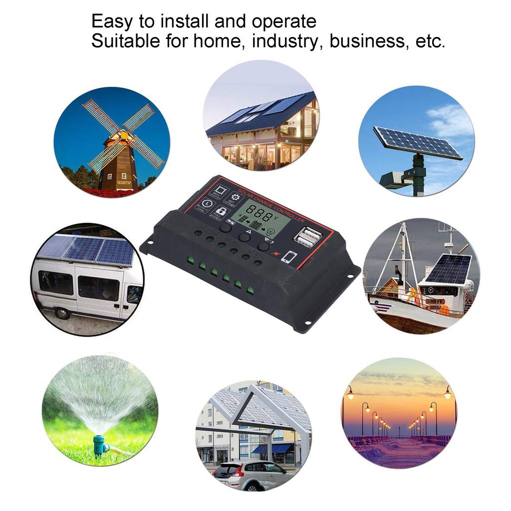 Solar   Controller   Photovoltaic Smart Power Generation Regulator 12V 24V 10A