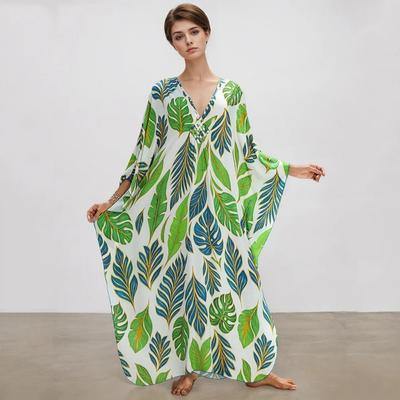 Loose Bat Wing Sleeve V-neck Dress GJ1197