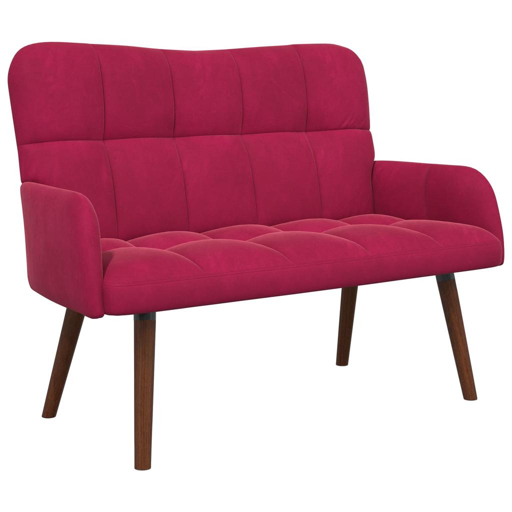 2 Seater Sofa In Wine Red 115 X 61 X 87 Cm Velvet (V)
