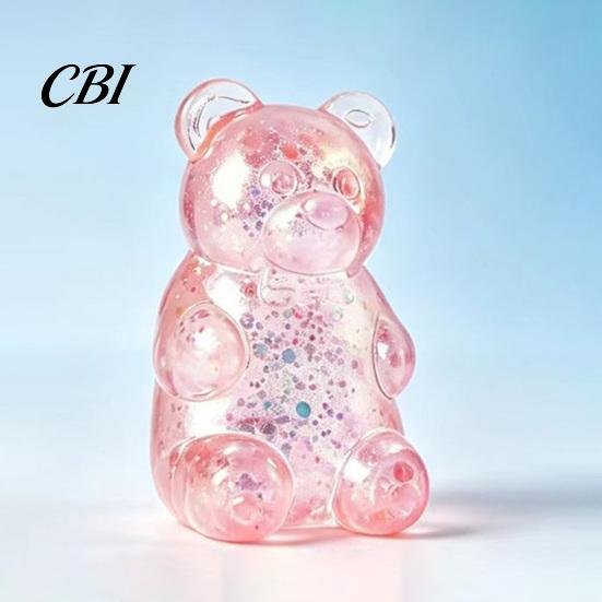 Animal Stress Toy Mini Clear Bear Squeeze Toy, Relief Sitting Sensory Soft Stretchy Sugar Ball Fidget Party Favors Adult