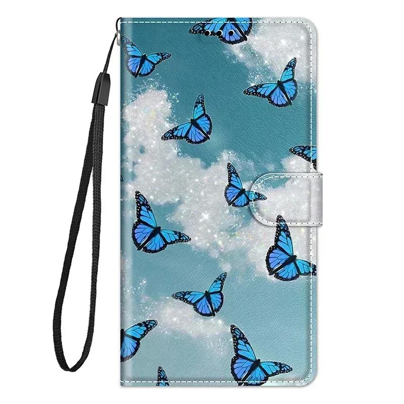 Lovely Butterfly Wallet Case For Huawei Honor 90 Pro X50 X6 X6A X7 X8 X8A X9A Magic 5 Lite Magnetic Flip Leather Card Slot Cover