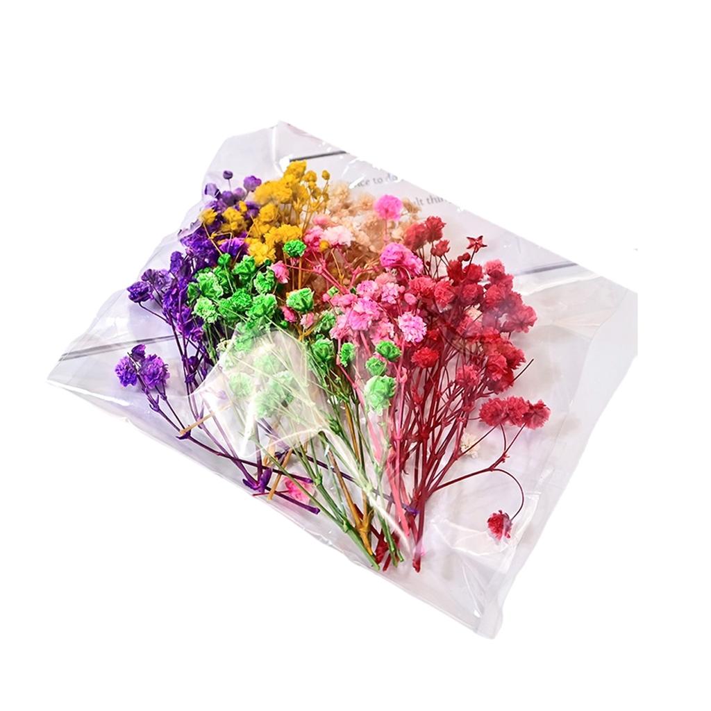 Bukiet z suszonego gipsówki i hortensji zatopionych w żywicy, wieczna dekoracja kwiatowa do domu, prezent ślubny