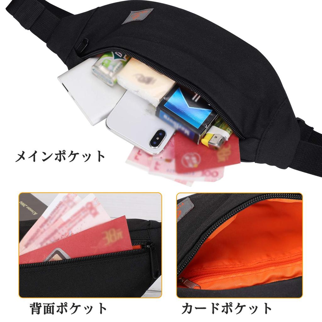 TINYAT Small Waist Pouch for Men and Crossbody Bag for Everyday and Gym Stays In Black Women, Cute, Lightweight, Use, Running, Use, Place,