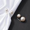 3/6/8PCS Double Head Pin Safety Pins Adjustable Collar Clip Brooches Pearl Brooch  Scarf Fastening