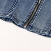 Spring 2025 European & American Sexy Washed Denim Zipper Tube Top